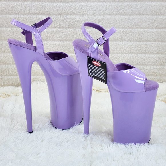 Lilac Purple Beyond Platform 10" High Heels Ankle Strap Shoes Restocked